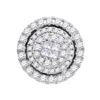 Image 1 : 14kt White Gold Princess Round Diamond Cluster Pendant 1/2 Cttw