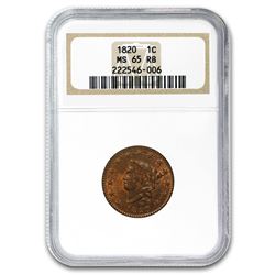 1820 Large Cent MS-65 NGC (Red/Brown)