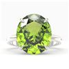 Image 1 : 9 ctw Peridot Designer Solitaire Engagment Ring 18k White Gold