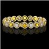 Image 2 : 13.76 ctw Canary & Diamond Micro Pave Bracelet 18K Yellow Gold