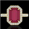 Image 1 : 5.33 ctw Ruby & Micro Pave VS/SI Diamond Ring 18k Yellow Gold