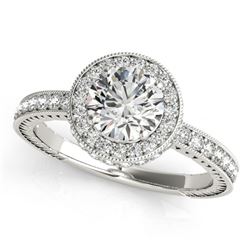 1.51 ctw Certified VS/SI Diamond Solitaire Halo Ring 14k White Gold