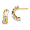 Image 1 : 14k Yellow Gold & White Rhodium Triple C-Hoop Post Earrings