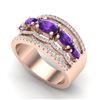 Image 2 : 2.25 ctw Amethyst & Micro Pave VS/SI Diamond Designer Ring 10k Rose Gold