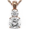 Image 1 : 1.25 ctw Cushion Cut Diamond Designer Necklace 18K Rose Gold