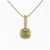 Image 2 : 2.25 ctw Tourmaline & Diamond Victorian Necklace 14K Yellow Gold