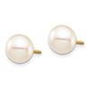 Image 2 : 14k Yellow Gold White Round Pearl Screwback Earrings - 7-8 mm