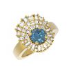Image 3 : 2.58 ctw Intense Blue Diamond Ring 18K Yellow Gold