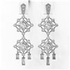 Image 2 : 5.18 ctw Princess Cut Diamond Designer Earrings 18K White Gold