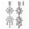 Image 3 : 5.18 ctw Princess Cut Diamond Designer Earrings 18K White Gold