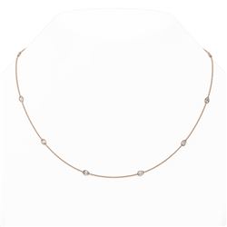 2.5 ctw Pear Cut Diamond Station Necklace 18K Rose Gold