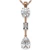 Image 1 : 1.75 ctw Pear Cut Diamond Designer Necklace 18K Rose Gold