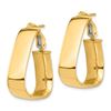 Image 2 : 14k Yellow Gold Omega Back Triangle Hoop Earrings - 7x27 mm