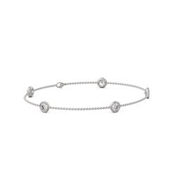 1.65 ctw Diamond Station Bracelet 18K White Gold