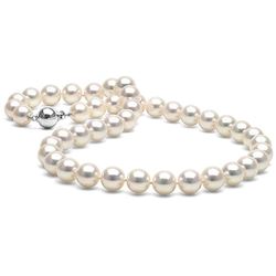 White Akoya Pearl Necklace, 8.5-9.0mm