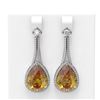 Image 1 : 20.9 ctw Canary Citrine & Diamond Earrings 18K White Gold