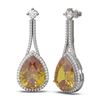 Image 2 : 20.9 ctw Canary Citrine & Diamond Earrings 18K White Gold