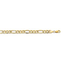 14k Yellow Gold 8.5 mm Semi-Solid Figaro Chain - 26 in.