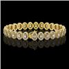 Image 2 : 10.36 ctw Oval Cut Diamond Micro Pave Bracelet 18K Yellow Gold