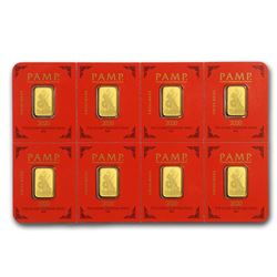 8x 1 gram Gold Bar PAMP Suisse Lunar Rat Multigram+8 (In Assay)