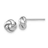 Image 1 : 14k Solid White Gold Polished Knot Post Earrings