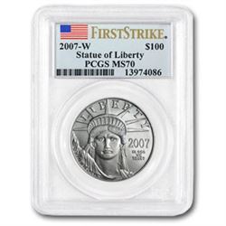 2007-W 1 oz Burnished Platinum American Eagle MS-70 PCGS (FS)