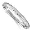 Image 1 : 14k White Gold 5/16 Textured Bangle - 7.5 in.