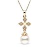 Image 2 : White Akoya Pearl and Diamond Cross Pendant