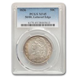 1836 Capped Bust Half Dollar XF-45 PCGS (50/00, Lettered Edge)