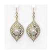 Image 1 : 2.78 ctw Diamond & Pearl Earrings 18K Yellow Gold