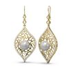 Image 2 : 2.78 ctw Diamond & Pearl Earrings 18K Yellow Gold