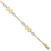 Image 1 : 14K Two-tone Polished Infinity Hearts Bracelet - 7 in.