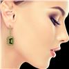 Image 3 : 13.4 ctw Tourmaline & Diamond Victorian Earrings 14K Yellow Gold