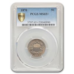 1870 Shield Nickel MS-65+ PCGS