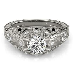 0.97 ctw Certified VS/SI Diamond Antique Ring 18k White Gold