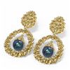 Image 3 : 3 ctw Diamond & Pearl Earrings 18K Yellow Gold