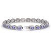 Image 2 : 10.04 ctw Tanzanite & Diamond Micro Pave Halo Bracelet 10k White Gold