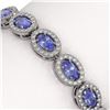 Image 3 : 10.04 ctw Tanzanite & Diamond Micro Pave Halo Bracelet 10k White Gold