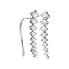 Image 1 : 10kt White Gold Round Diamond Climber Earrings 1/2 Cttw