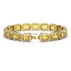 Image 2 : 23.74 ctw Fancy Citrine & Diamond Micro Pave Halo Bracelet 10k Yellow Gold