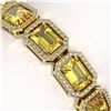 Image 3 : 23.74 ctw Fancy Citrine & Diamond Micro Pave Halo Bracelet 10k Yellow Gold