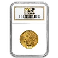 $10 Indian Gold Eagle MS-65 NGC (Random)