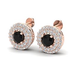 1.40 ctw Micro VS/SI Diamond Designer Earrings Halo 14k Rose Gold