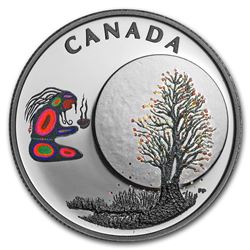 2018 Canada 1/4 oz Silver $3 Thirteen Teachings Falling Leaves