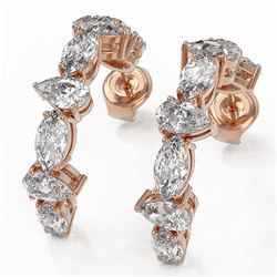 4.16 ctw Pear Cut Diamond Designer Earrings 18K Rose Gold