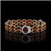 Image 2 : 16.47 ctw Garnet & Diamond Bracelet 14K Yellow Gold
