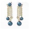 Image 2 : 5.76 ctw Diamond Designer Pearl Earrings 18K Yellow Gold