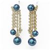 Image 3 : 5.76 ctw Diamond Designer Pearl Earrings 18K Yellow Gold