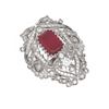 Image 3 : 7.38 ctw Ruby & Diamond Ring 18K White Gold