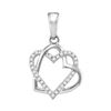 10kt White Gold Round Diamond Heart Pendant 1/4 Cttw